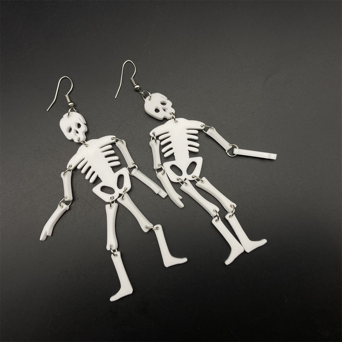 1 Paire Hip Hop Drôle Style Classique Squelette Crâne Impression Tridimensionnel Arylique Boucles D'oreilles display picture 6