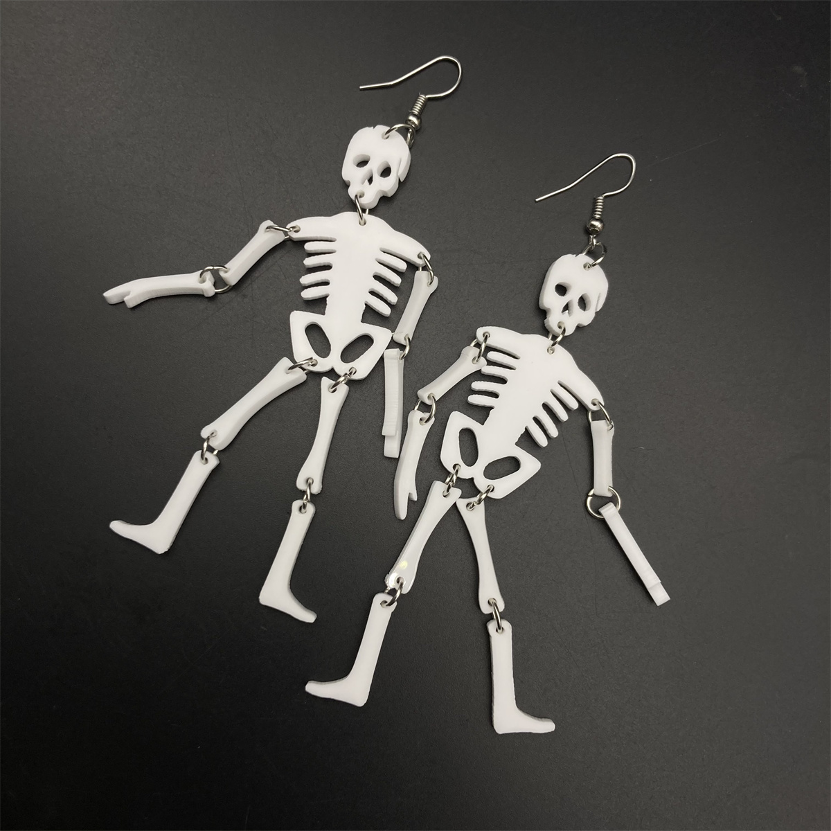 1 Paire Hip Hop Drôle Style Classique Squelette Crâne Impression Tridimensionnel Arylique Boucles D'oreilles display picture 7
