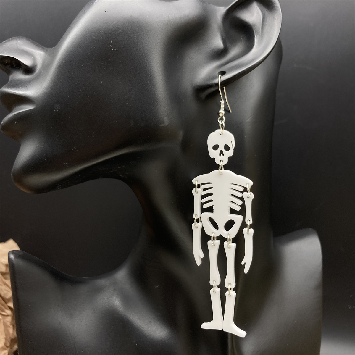 1 Paire Hip Hop Drôle Style Classique Squelette Crâne Impression Tridimensionnel Arylique Boucles D'oreilles display picture 9