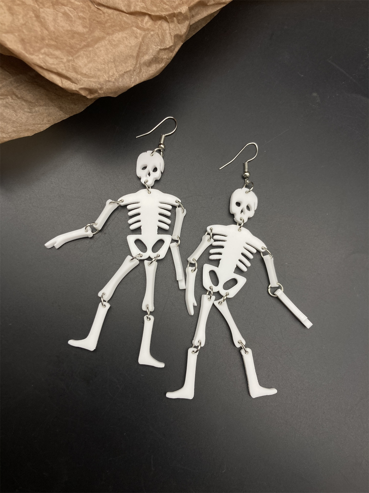 1 Paar Hip Hop Komisch Klassischer Stil Skelett Schädel Drucken Dreidimensional Aryl Tropfenohrringe display picture 8
