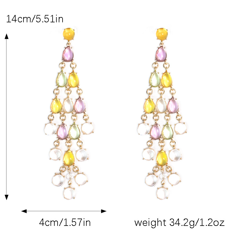 Elegant Glam Classic Style Water Droplets Resin Alloy Wholesale Earrings Necklace display picture 1