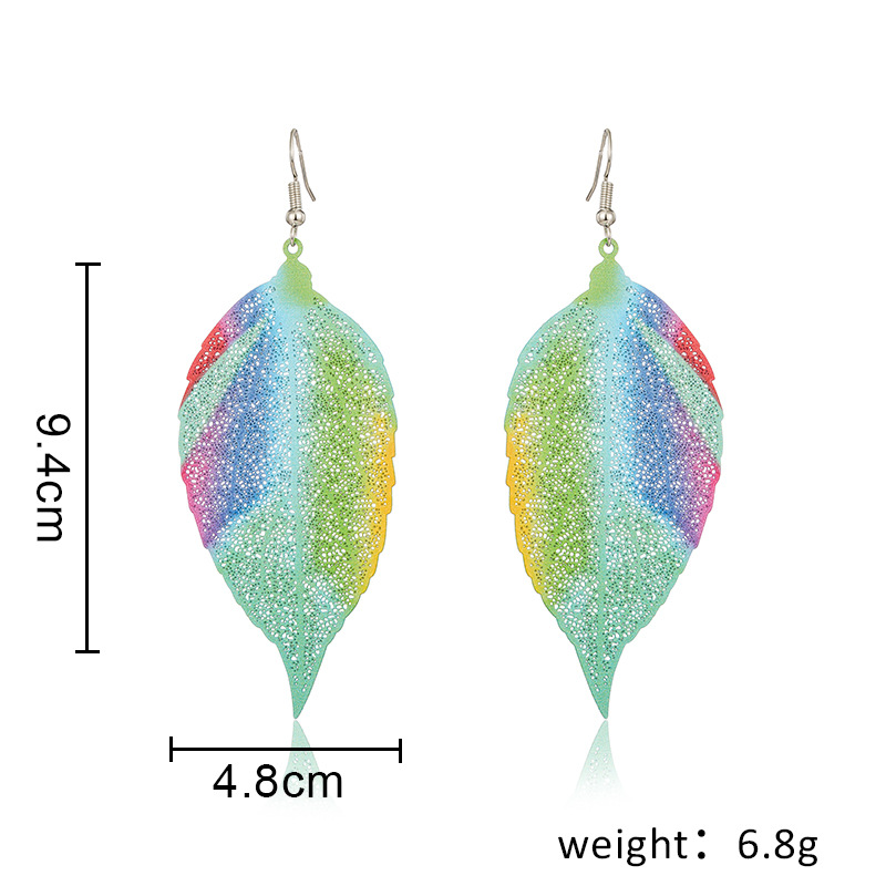 1 Pair Pastoral Leaf Plating Metal Drop Earrings display picture 1