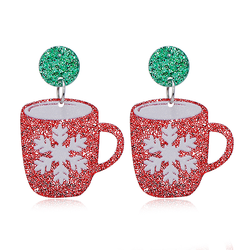 1 Pair Cute Christmas Tree Christmas Socks Snowflake Painted Arylic Drop Earrings display picture 24