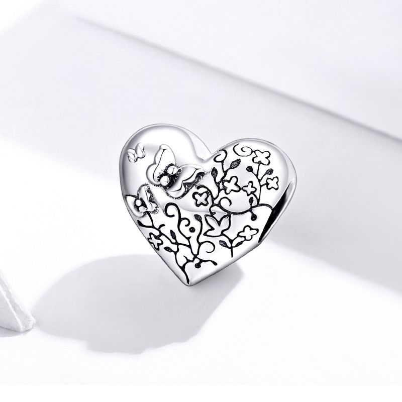 Casual Heart Shape Flower Butterfly Sterling Silver Inlay Zircon Jewelry Accessories display picture 13