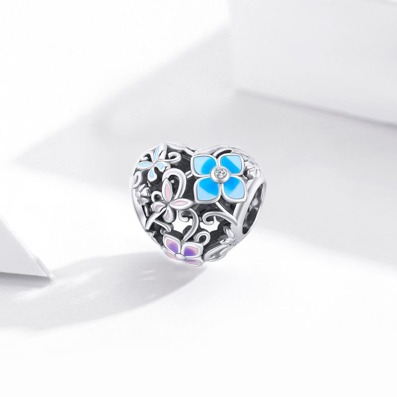 Casual Heart Shape Flower Butterfly Sterling Silver Inlay Zircon Jewelry Accessories display picture 22