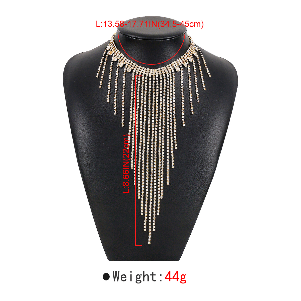 Wholesale Jewelry Modern Style Simple Style Tassel Iron Rhinestones Inlay Pendant Necklace display picture 3