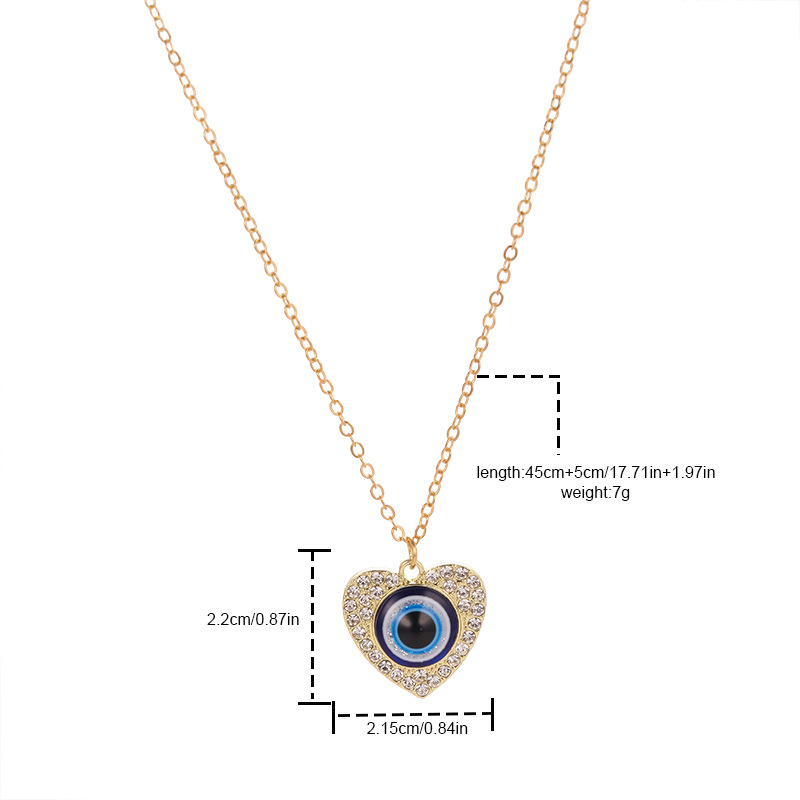 Hip-hop Vintage Style Simple Style Devil's Eye Alloy Inlay Rhinestones Women's Pendant Necklace display picture 4