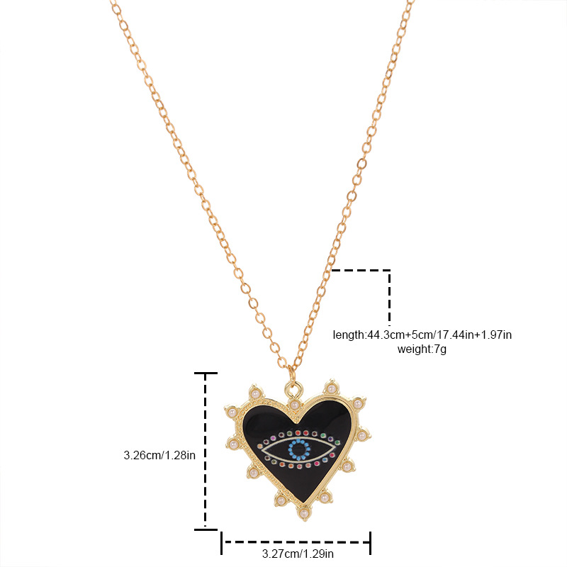Hip-hop Vintage Style Simple Style Devil's Eye Alloy Inlay Rhinestones Women's Pendant Necklace display picture 1