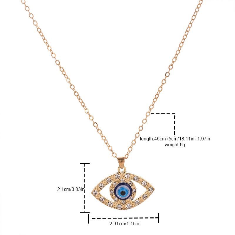 Hip-hop Vintage Style Simple Style Devil's Eye Alloy Inlay Rhinestones Women's Pendant Necklace display picture 2