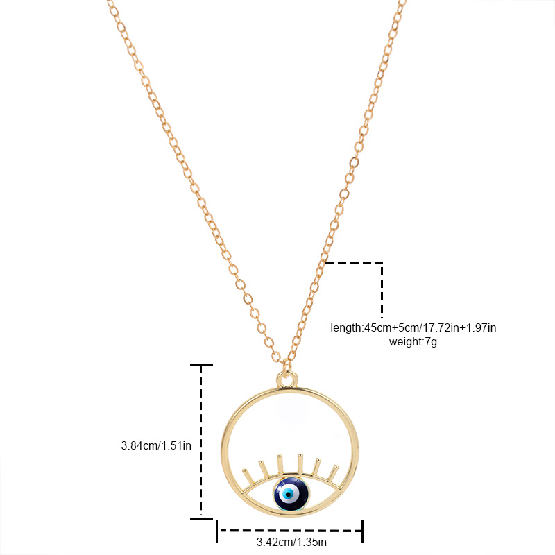 Hip-hop Vintage Style Simple Style Devil's Eye Alloy Inlay Rhinestones Women's Pendant Necklace display picture 3
