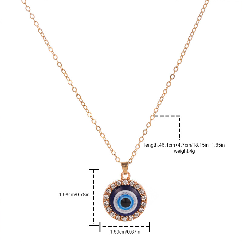 Hip-hop Vintage Style Simple Style Devil's Eye Alloy Inlay Rhinestones Women's Pendant Necklace display picture 6