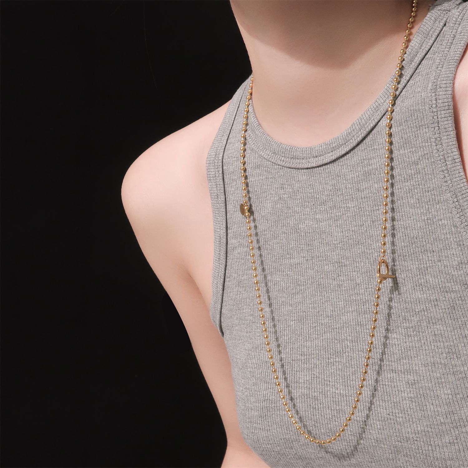 304 Stainless Steel 18K Gold Plated Simple Style Streetwear Geometric Double Layer Necklaces display picture 3