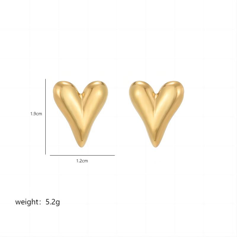 1 Pair IG Style Elegant Romantic Heart Shape Polishing Plating Stainless Steel 18K Gold Plated Ear Studs display picture 4