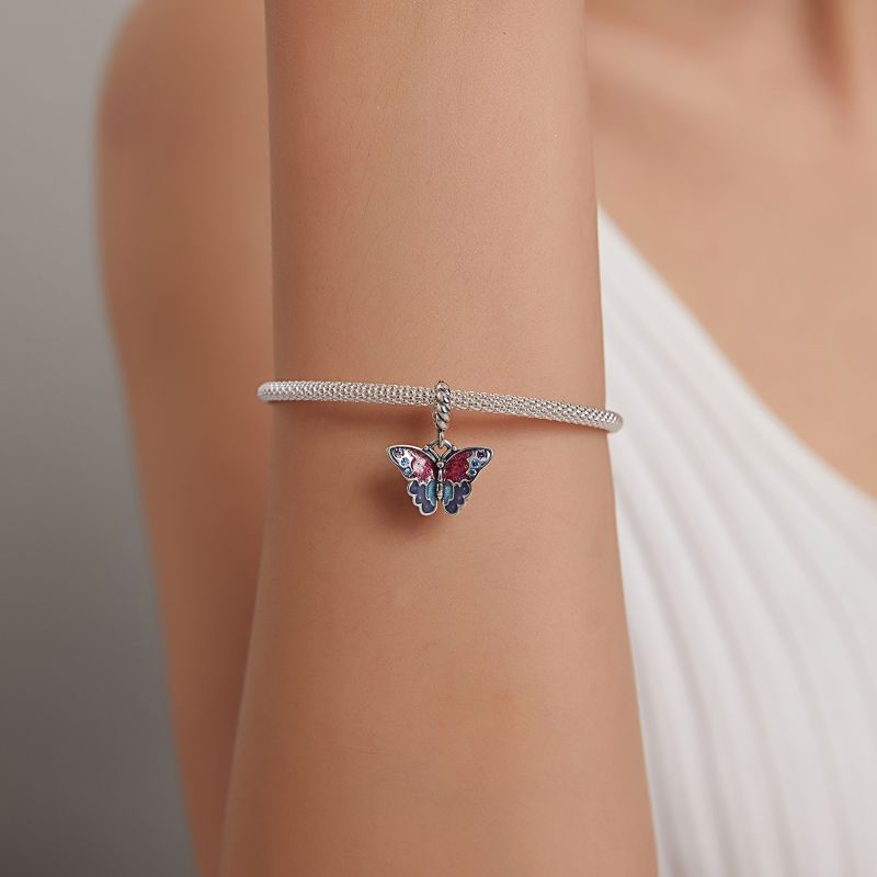 Casual Streetwear Heart Shape Flower Butterfly Sterling Silver Inlay Zircon Jewelry Accessories display picture 27
