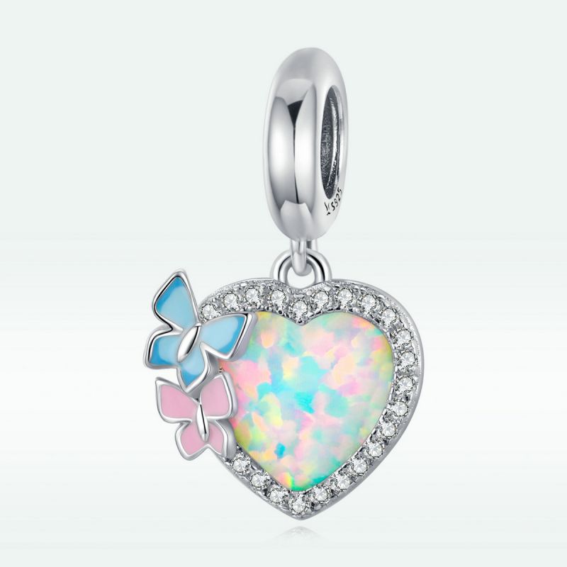 Casual Streetwear Heart Shape Flower Butterfly Sterling Silver Inlay Zircon Jewelry Accessories display picture 41