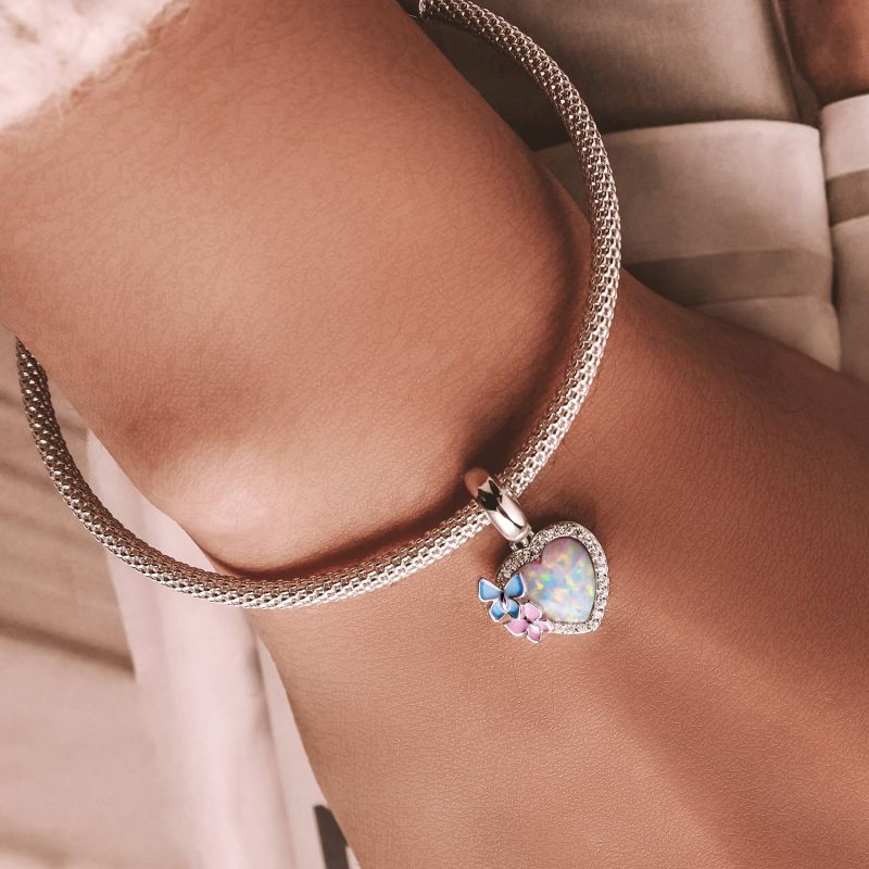 Casual Streetwear Heart Shape Flower Butterfly Sterling Silver Inlay Zircon Jewelry Accessories display picture 50