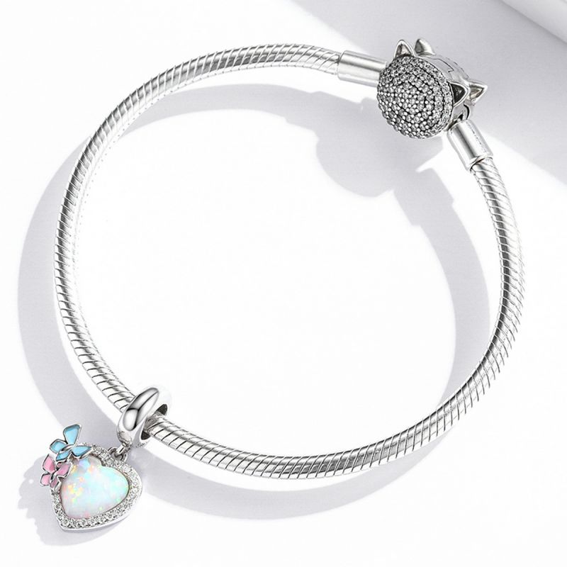 Casual Streetwear Heart Shape Flower Butterfly Sterling Silver Inlay Zircon Jewelry Accessories display picture 48