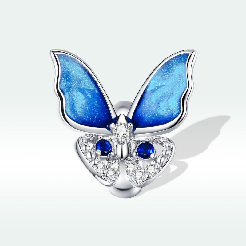 Casual Streetwear Heart Shape Flower Butterfly Sterling Silver Inlay Zircon Jewelry Accessories display picture 77