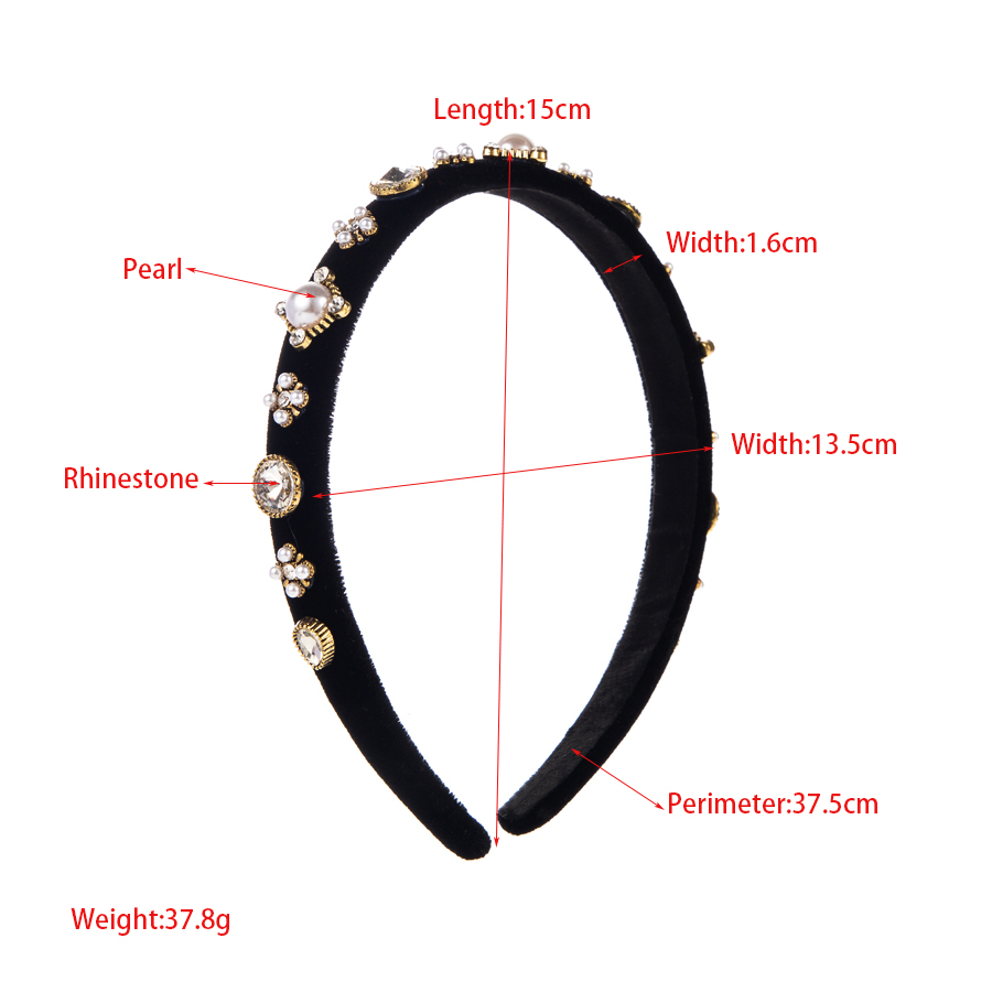 Elegant Luxurious Petal Flannel Inlay Artificial Pearls Rhinestones Hair Band display picture 1