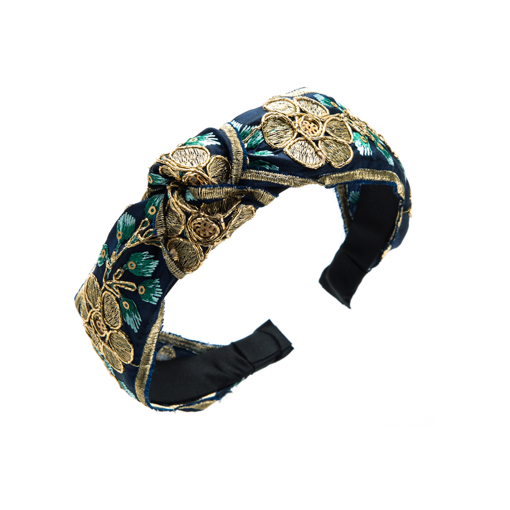 Elegant Luxurious Flower Petal Cloth Knit Embroidery Hair Band display picture 5