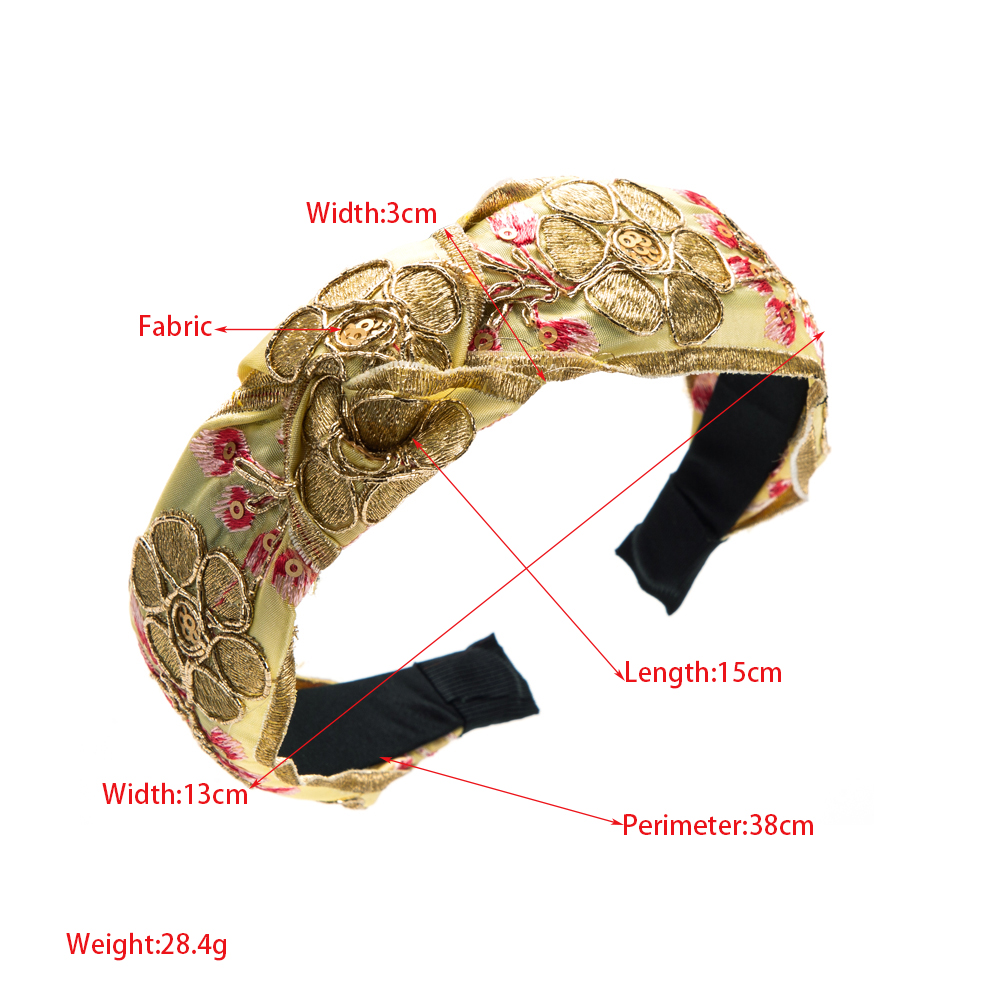 Elegant Luxurious Flower Petal Cloth Knit Embroidery Hair Band display picture 1