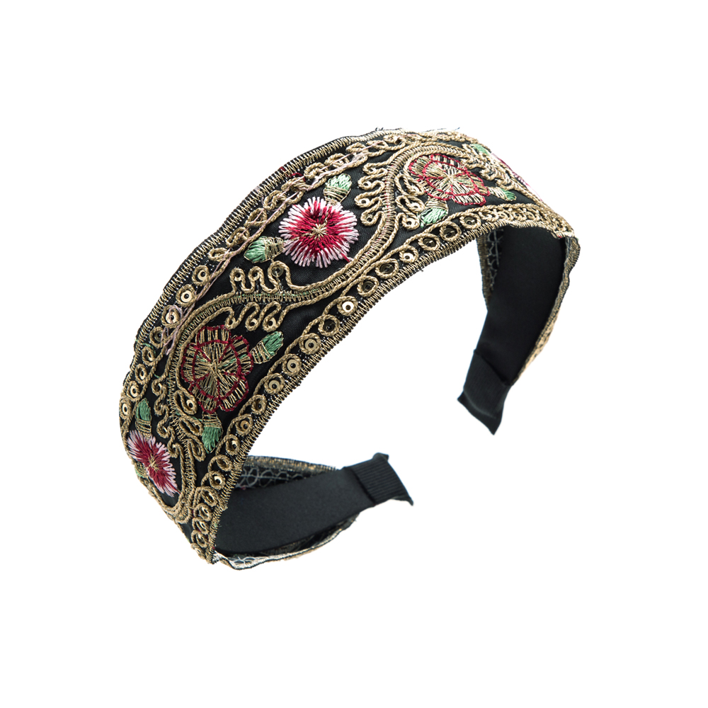 Elegant Luxurious Flower Petal Sequin Cloth Embroidery Flowers Hair Band display picture 7