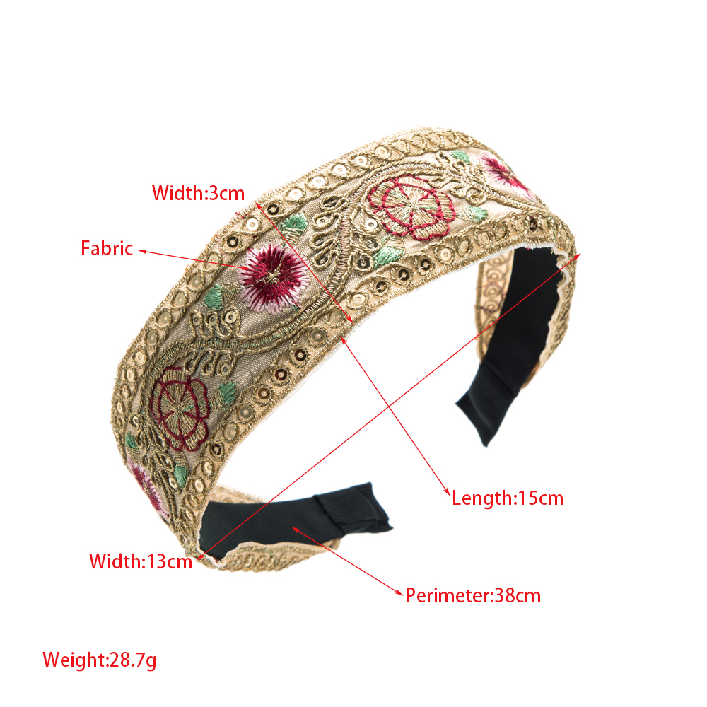 Elegant Luxurious Flower Petal Sequin Cloth Embroidery Flowers Hair Band display picture 1