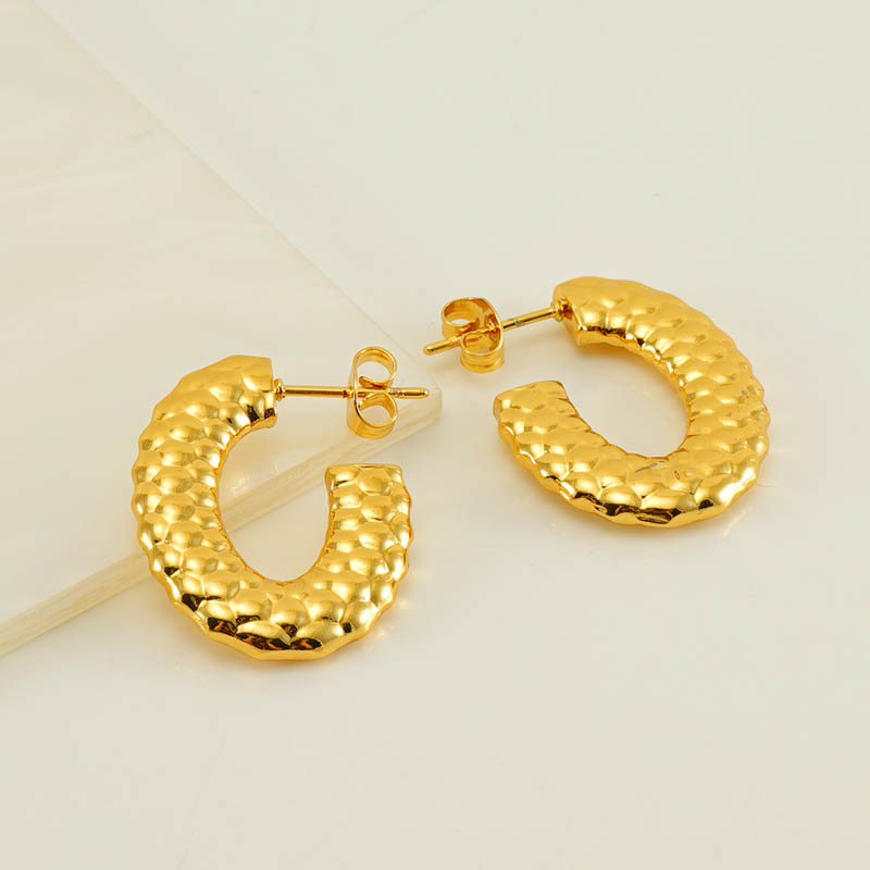 1 Pair Elegant Water Droplets Polishing Gold Plated Stainless Steel Titanium Steel 18K Gold Plated Earrings display picture 1