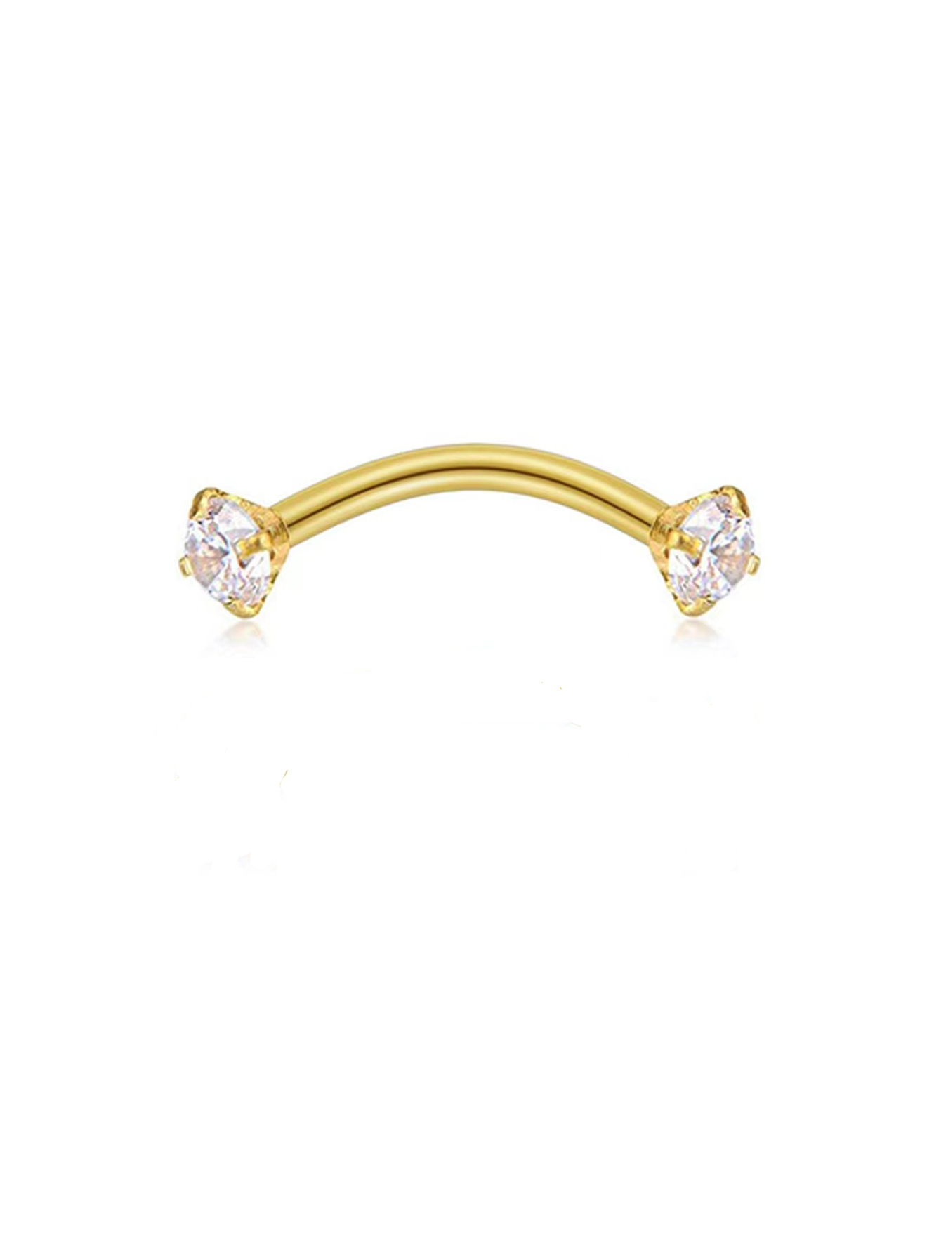 Simple Style Solid Color Stainless Steel Plating Inlay Zircon 18k Gold Plated Eyebrow Nails display picture 3