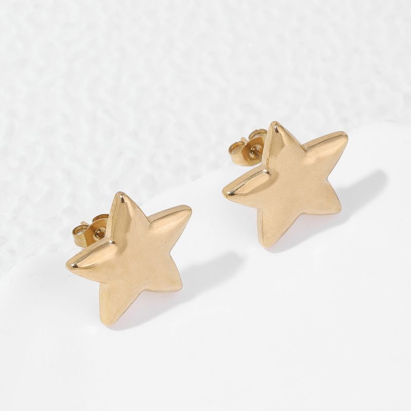 1 Paire Style IG Artistique Star Placage Acier Inoxydable Plaqué Or 18K Boucles D'Oreilles display picture 4