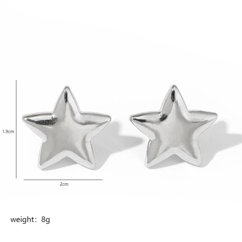 1 Pair Simple Style Geometric Star Plating 304 Stainless Steel Copper Earrings display picture 6