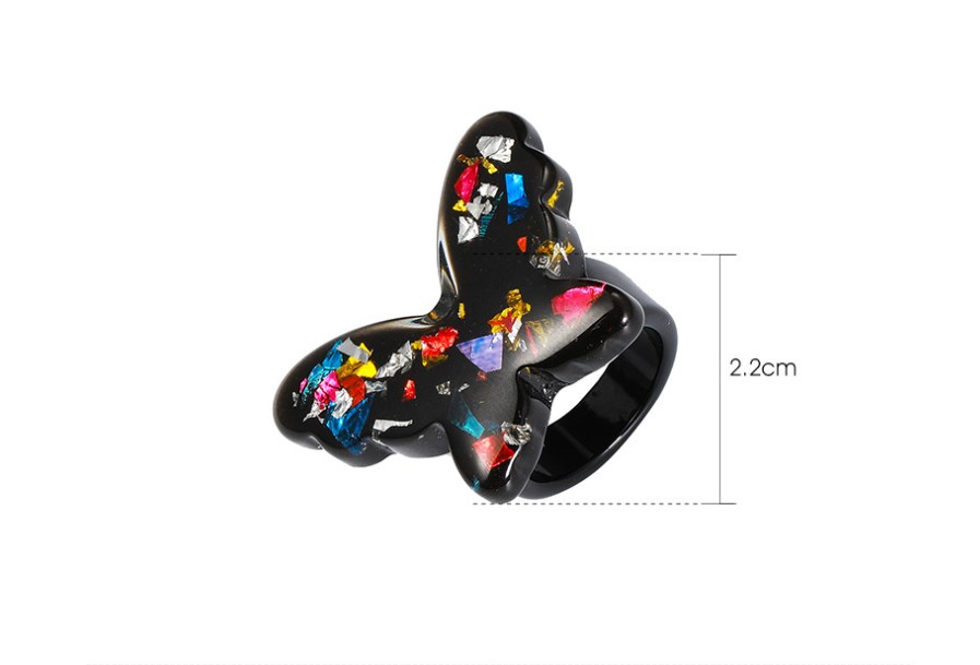 Ins New Acrylic Butterfly Ring 2021 Cute Fun Resin Ring European And American Retro Animal Bracelet For Women display picture 6