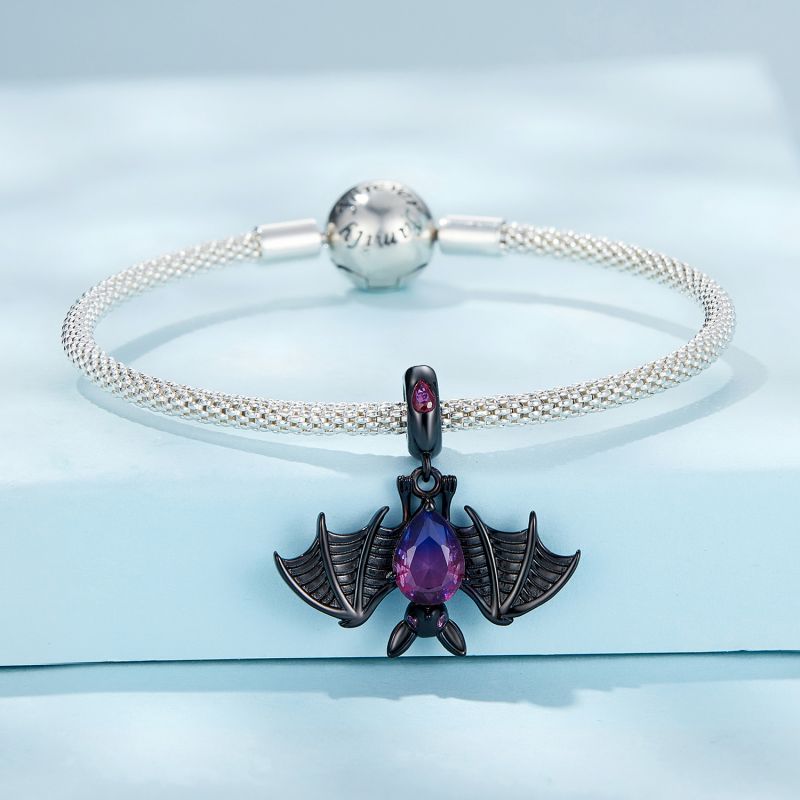 Casual Heart Shape Bat Sterling Silver Inlay Glass Zircon Jewelry Accessories display picture 26