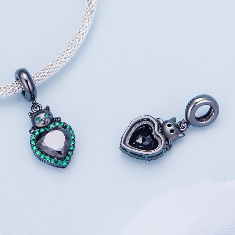 Casual Heart Shape Bat Sterling Silver Inlay Glass Zircon Jewelry Accessories display picture 53