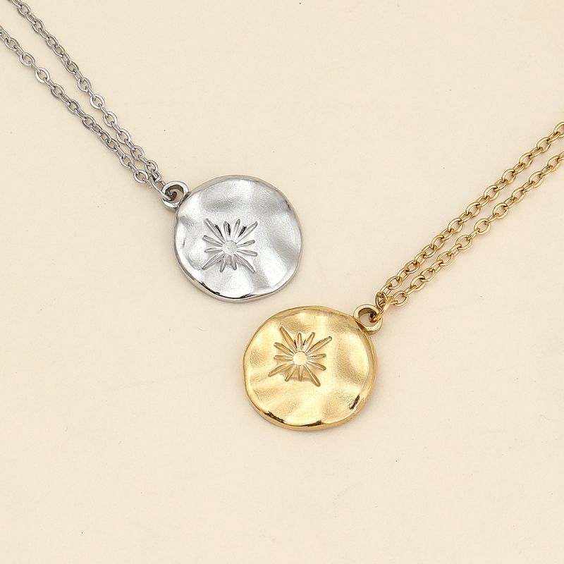 Stainless Steel 18K Gold Plated IG Style Casual Plating Sun Flower Pendant Necklace display picture 6