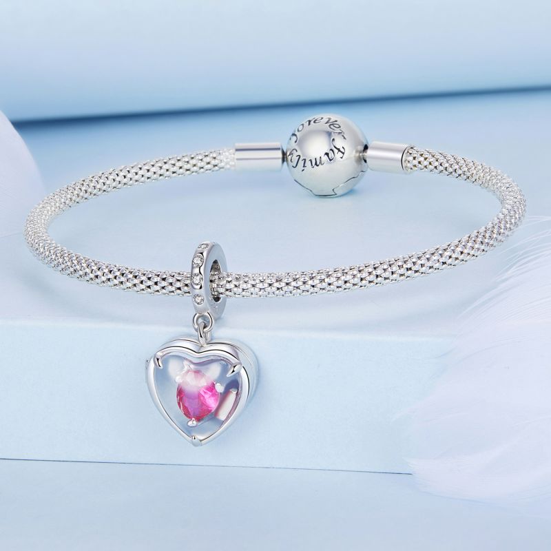 Casual Shiny Heart Shape Sterling Silver Inlay Zircon Jewelry Accessories display picture 16