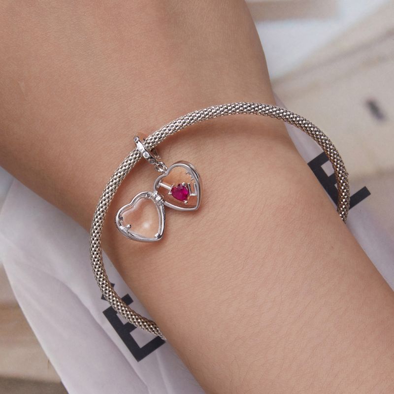 Casual Shiny Heart Shape Sterling Silver Inlay Zircon Jewelry Accessories display picture 20