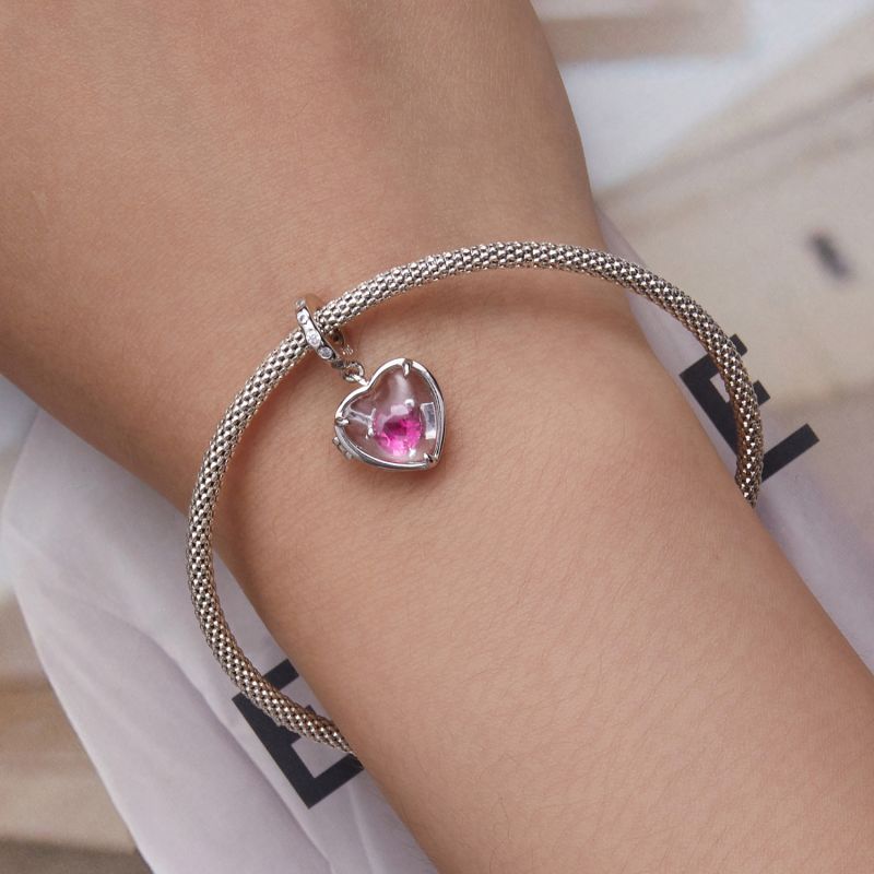 Casual Shiny Heart Shape Sterling Silver Inlay Zircon Jewelry Accessories display picture 18