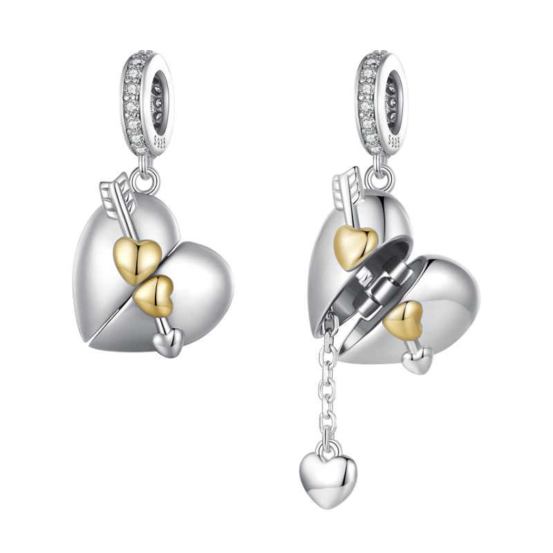 غير رسمي شكل القلب الفضة الاسترليني ترصيع الزركون اكسسوارات المجوهرات display picture 18