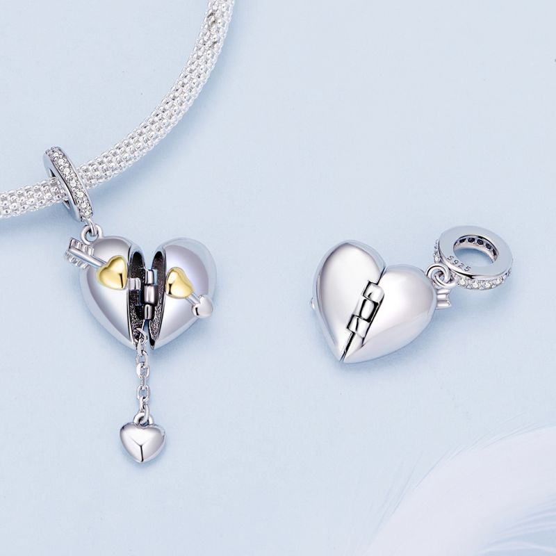 غير رسمي شكل القلب الفضة الاسترليني ترصيع الزركون اكسسوارات المجوهرات display picture 23