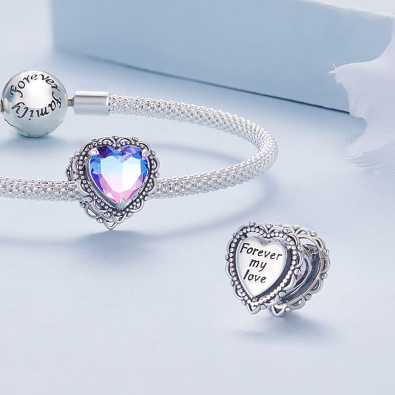 غير رسمي شكل القلب الفضة الاسترليني ترصيع الزركون اكسسوارات المجوهرات display picture 30