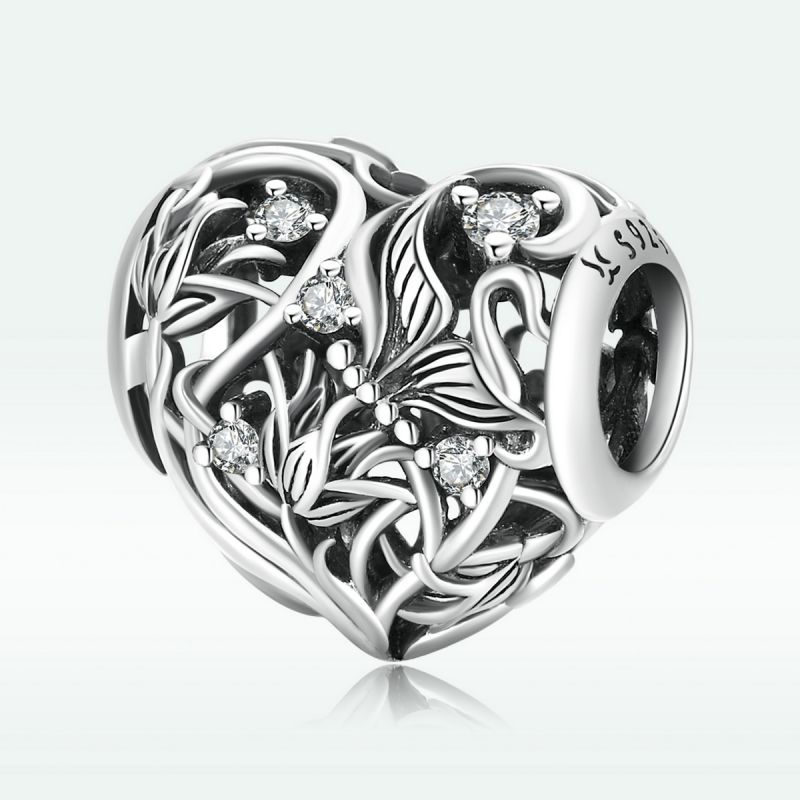 غير رسمي شكل القلب الفضة الاسترليني ترصيع الزركون اكسسوارات المجوهرات display picture 57
