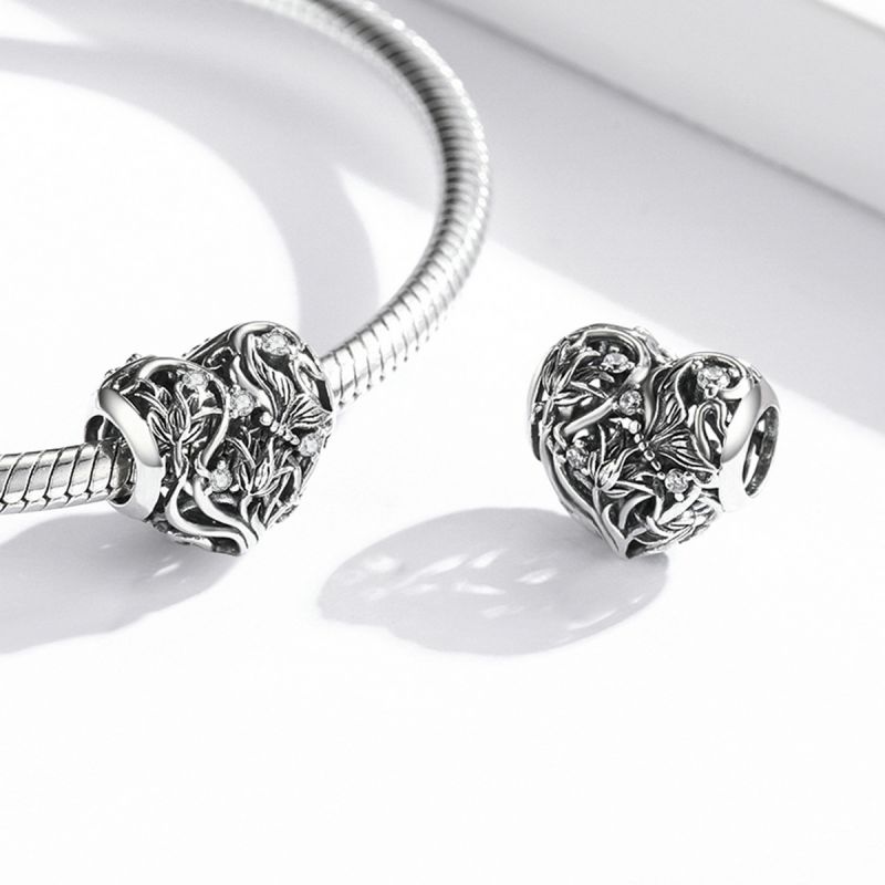 غير رسمي شكل القلب الفضة الاسترليني ترصيع الزركون اكسسوارات المجوهرات display picture 62