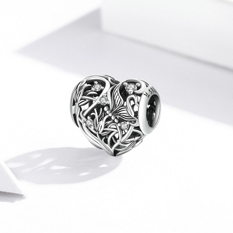 غير رسمي شكل القلب الفضة الاسترليني ترصيع الزركون اكسسوارات المجوهرات display picture 66