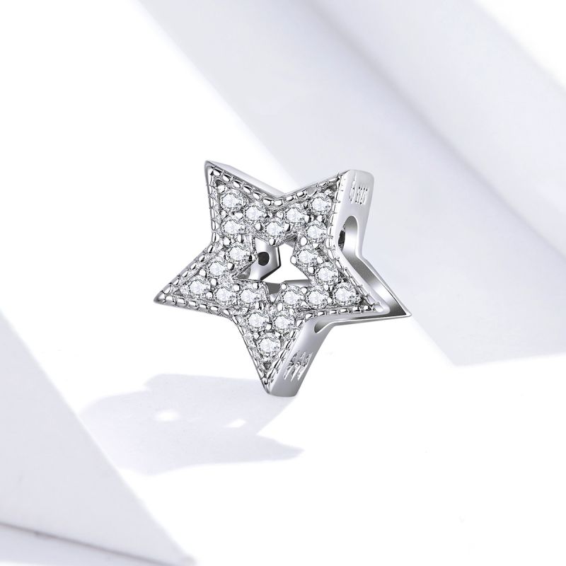 Casual Shiny Star Moon Sterling Silver Inlay Zircon Jewelry Accessories display picture 1