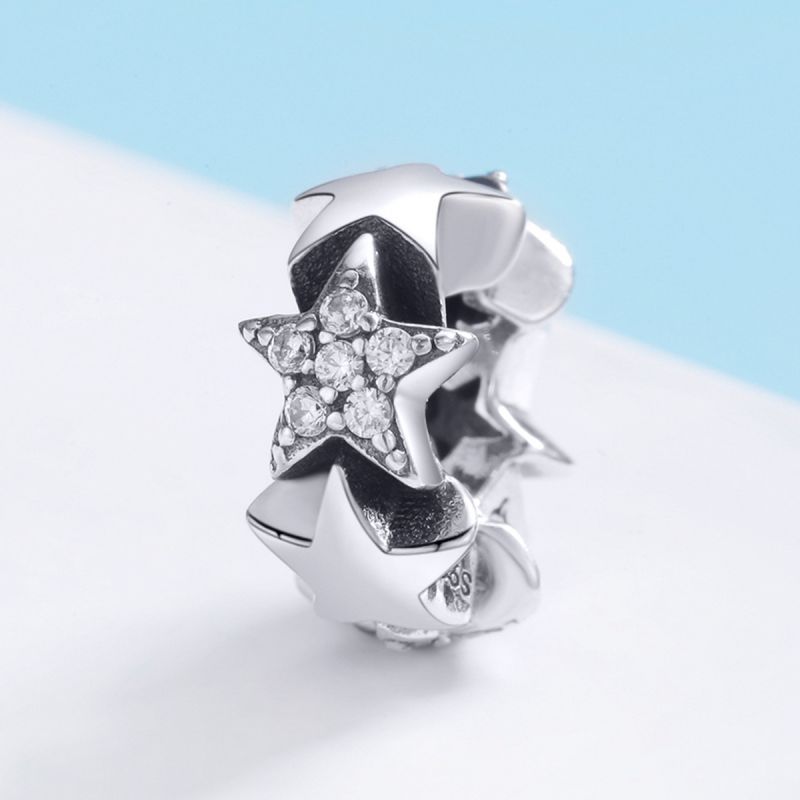 Casual Shiny Star Moon Sterling Silver Inlay Zircon Jewelry Accessories display picture 38