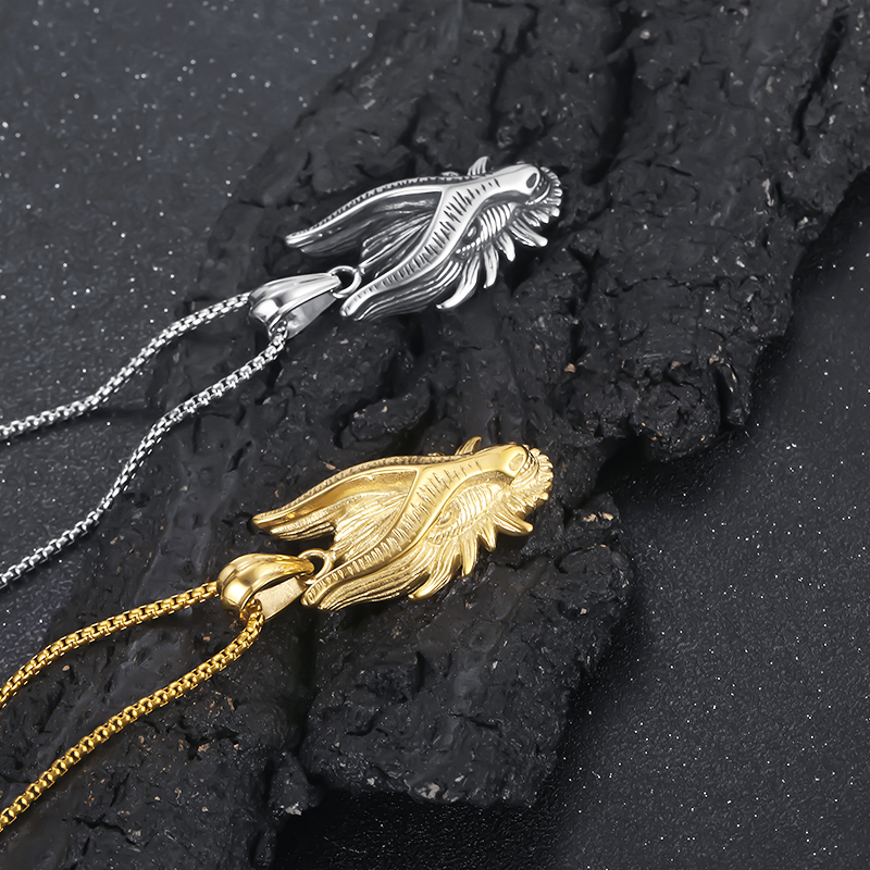 Casual Hip-hop Streetwear Animal Dragon Titanium Steel Plating 18k Gold Plated Men's Charms Necklace display picture 9