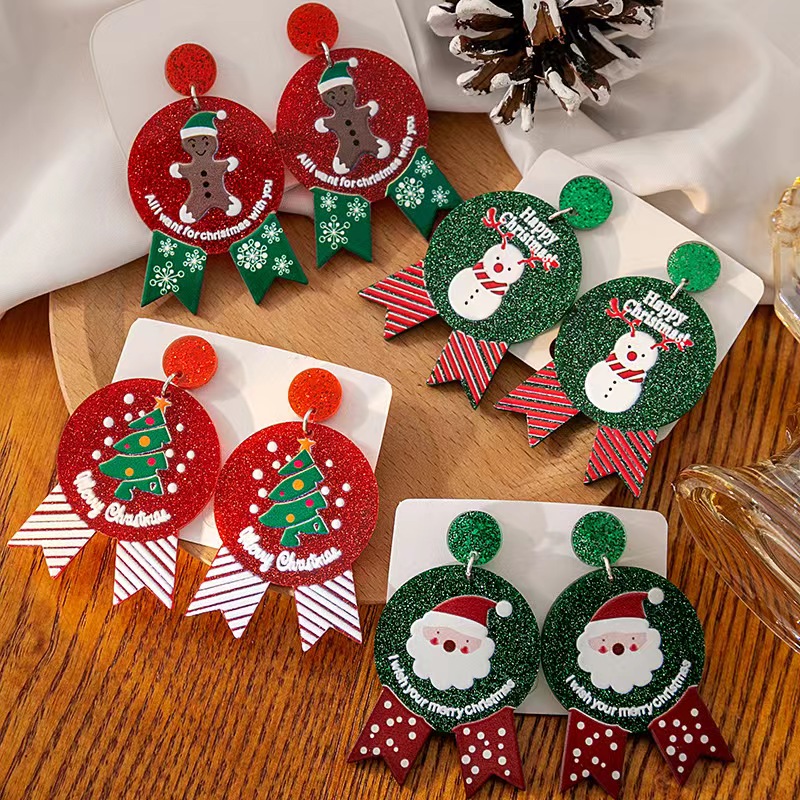Wholesale Jewelry Cartoon Style Snowman Arylic Drop Earrings display picture 1