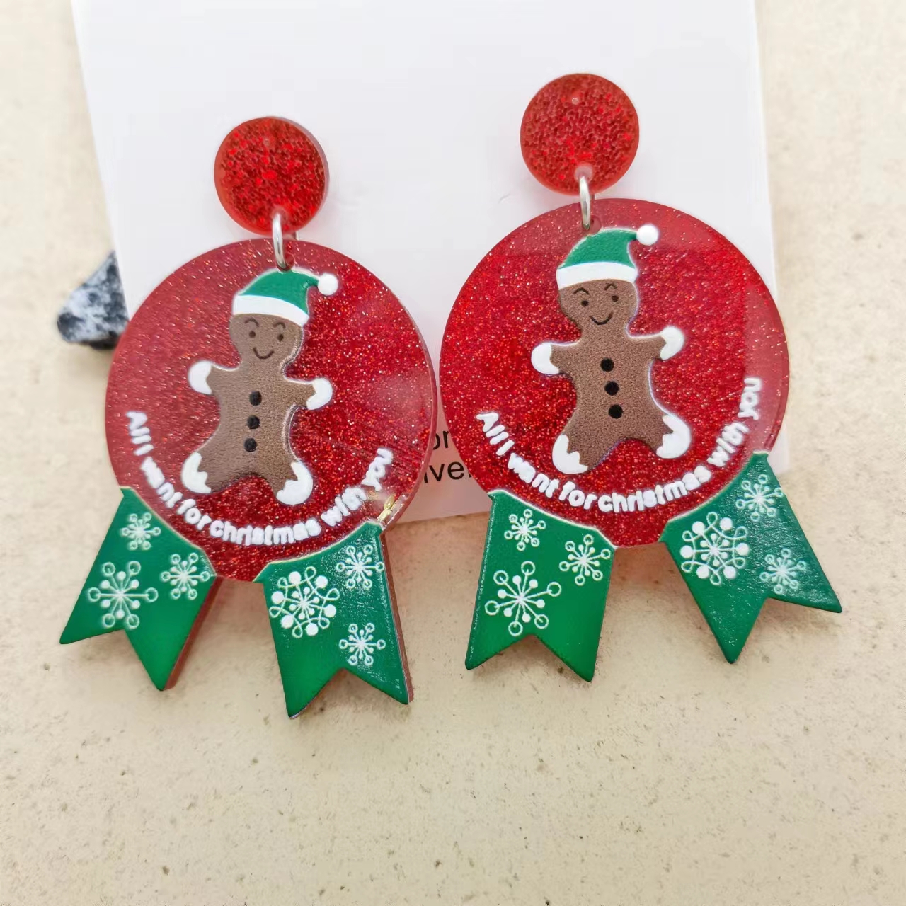 Wholesale Jewelry Cartoon Style Snowman Arylic Drop Earrings display picture 3