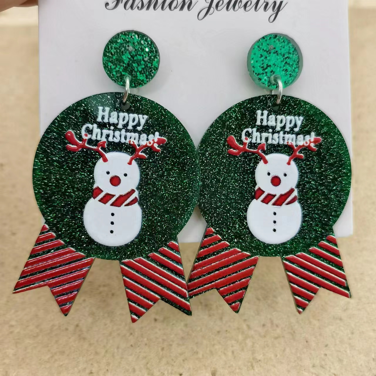 Wholesale Jewelry Cartoon Style Snowman Arylic Drop Earrings display picture 5